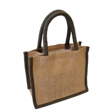 Parcels džutas soma, brūna ar olīvkrāsu, 26x14x22 cm